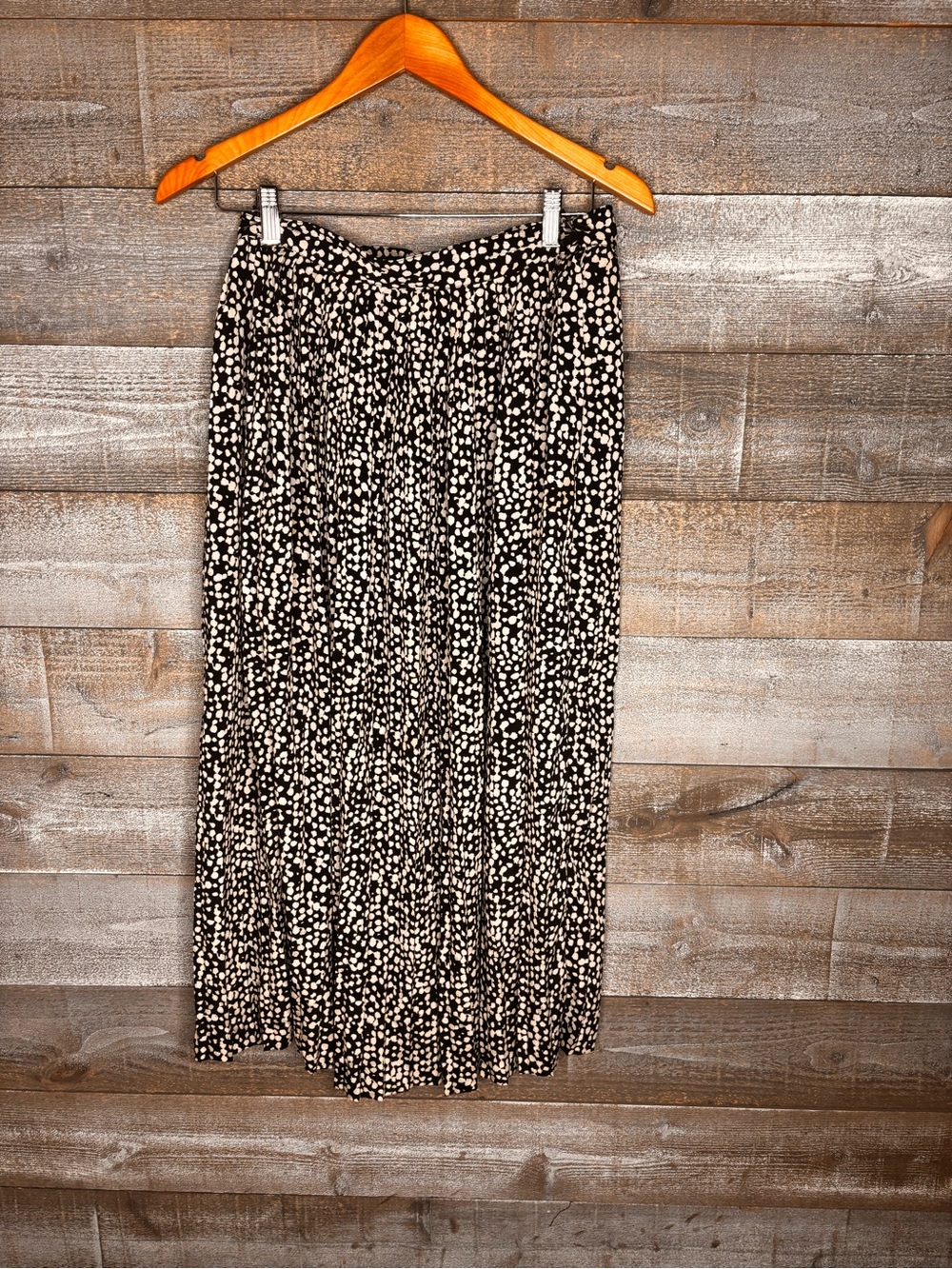 Christian Dior vintage Black and White dotted Pleated Maxi Skirt